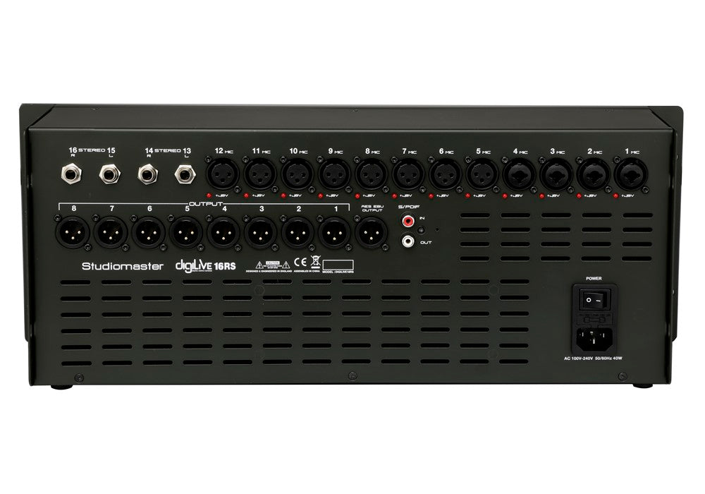 Studiomaster DigiLive 16RS 16 Input 8 Output Digital Rack Mixer
