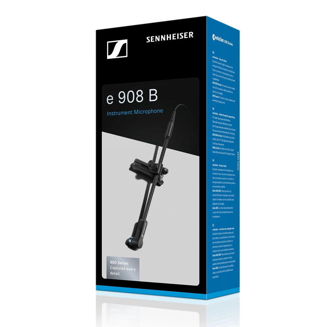 Sennheiser E908B Cardioid Condenser Mic for wind instruments, congas, and drums with free-floating suspension system