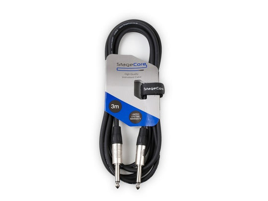 CORE 100 - 6.35mm Mono Jack Plug Instrument Cable - Black