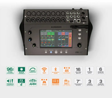 Allen & Heath CQ-18T Ultra-Compact 18in / 8out Digital Mixer with Wi-Fi
