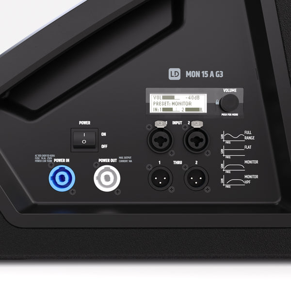 MON 15 A G3 - 15" powered coaxial stage monitor - Black/White