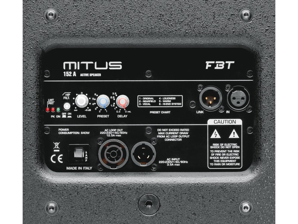 FBT MT 1000 Package 2x 15" LF/2.5" HF + 2x 18" 2-Way Active Loudspeaker System