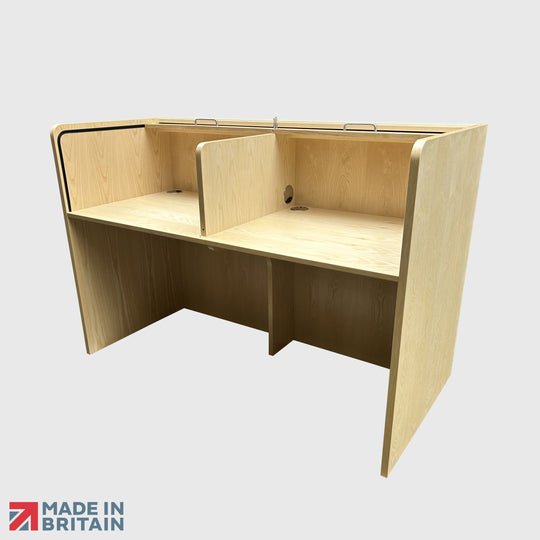Two Seater Lockable Mixing Desk Cabinet with Rolltop