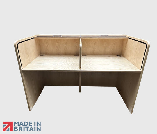 Two Seater Lockable Mixing Desk Cabinet with Rolltop