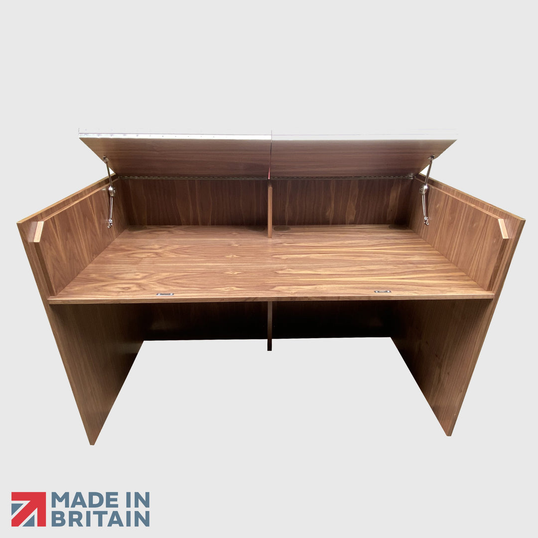 Two Seater Lockable Mixing Desk Cabinet with Folding Top