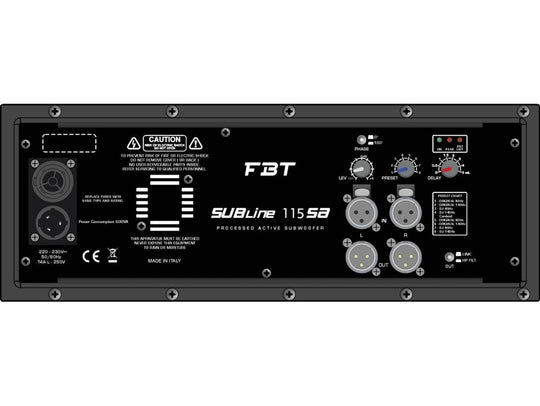 FBT SUBline 115SA Processed Active Subwoofer 700W RMS - 132/135dB SPL