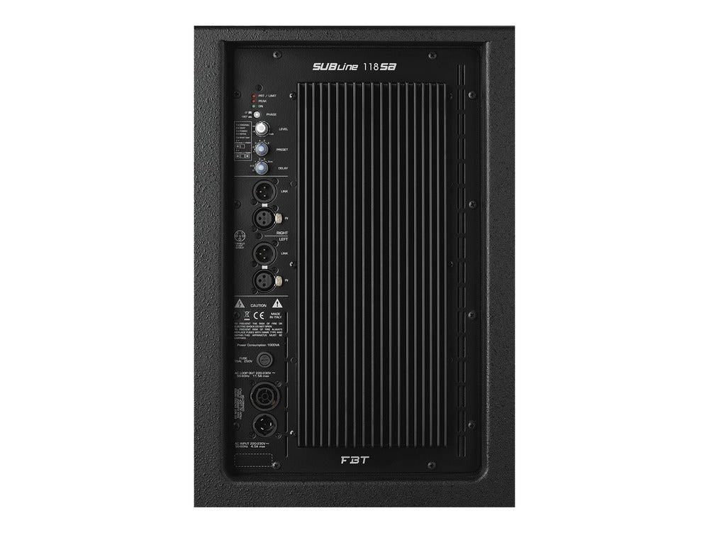 FBT SUBline 118SA Processed Active Subwoofer 1200W RMS - 134/137dB SPL