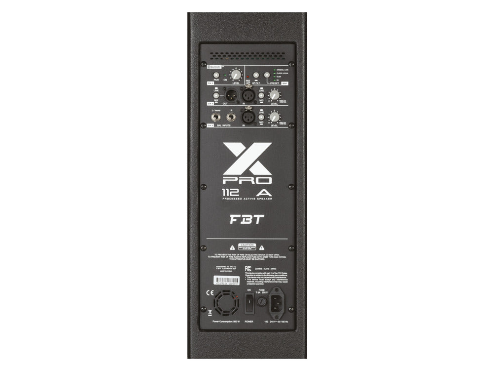 FBT X-PRO 112A 1200W + 300W - 12" + 1" Active Speaker with Bluetooth