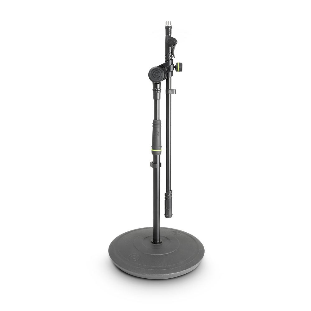 Gravity MS 2222 B Short Microphone Stand with Round Base and 2-Point Adjustment Telescoping Boom