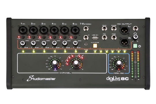 Studiomaster DigiLive 8C - 8 Input Compact Digital Mixer