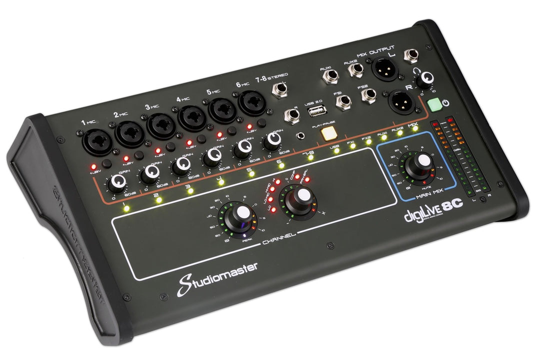 Studiomaster DigiLive 8C - 8 Input Compact Digital Mixer