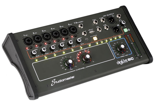 Studiomaster DigiLive 8C - 8 Input Compact Digital Mixer