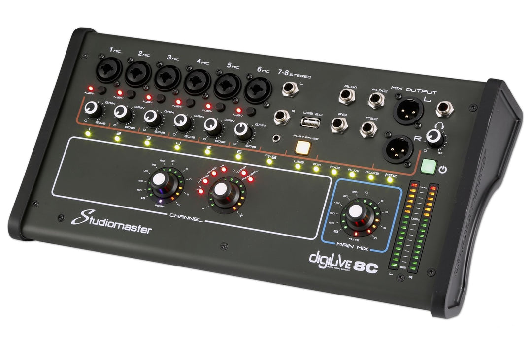 Studiomaster DigiLive 8C - 8 Input Compact Digital Mixer